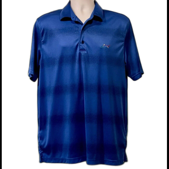 Other - Greg Norman Golf Polo Shirt  Dot Pattern Play Dry Shark Mens L Blue Athleisure